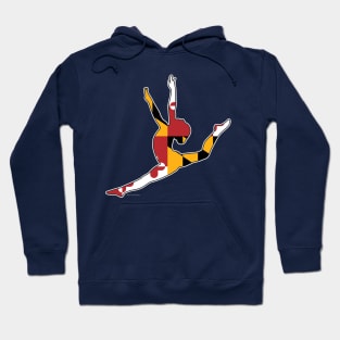 Maryland Flag Gymnastics Logo for Maryland Gymnasts Hoodie